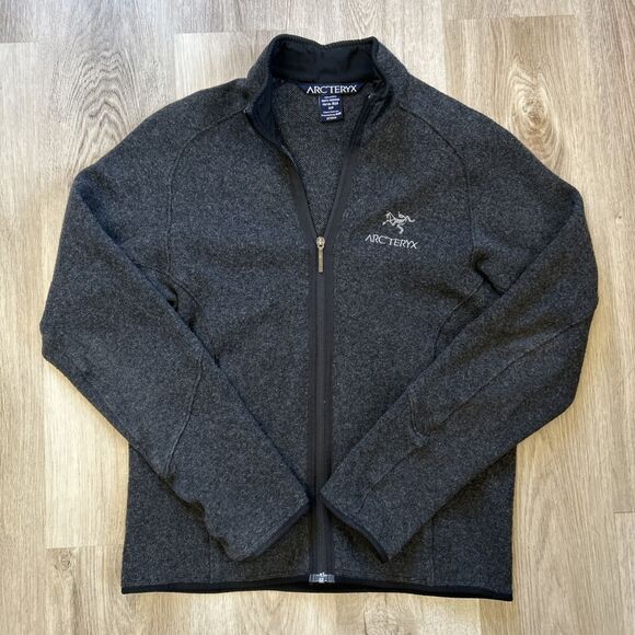 ArcTeryx Cashmere Wool Diplomat Mens Small Jacket Gray Full Zip Sweater Vintage - Picture 1 of 10
